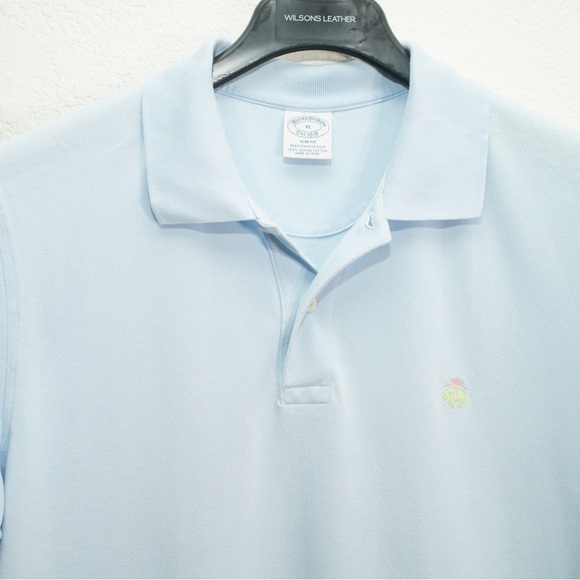 Brooks Brothers Men’s Performance Polo Slim Fit Light Blue Supima Cotton Size XL - Picture 2 of 9